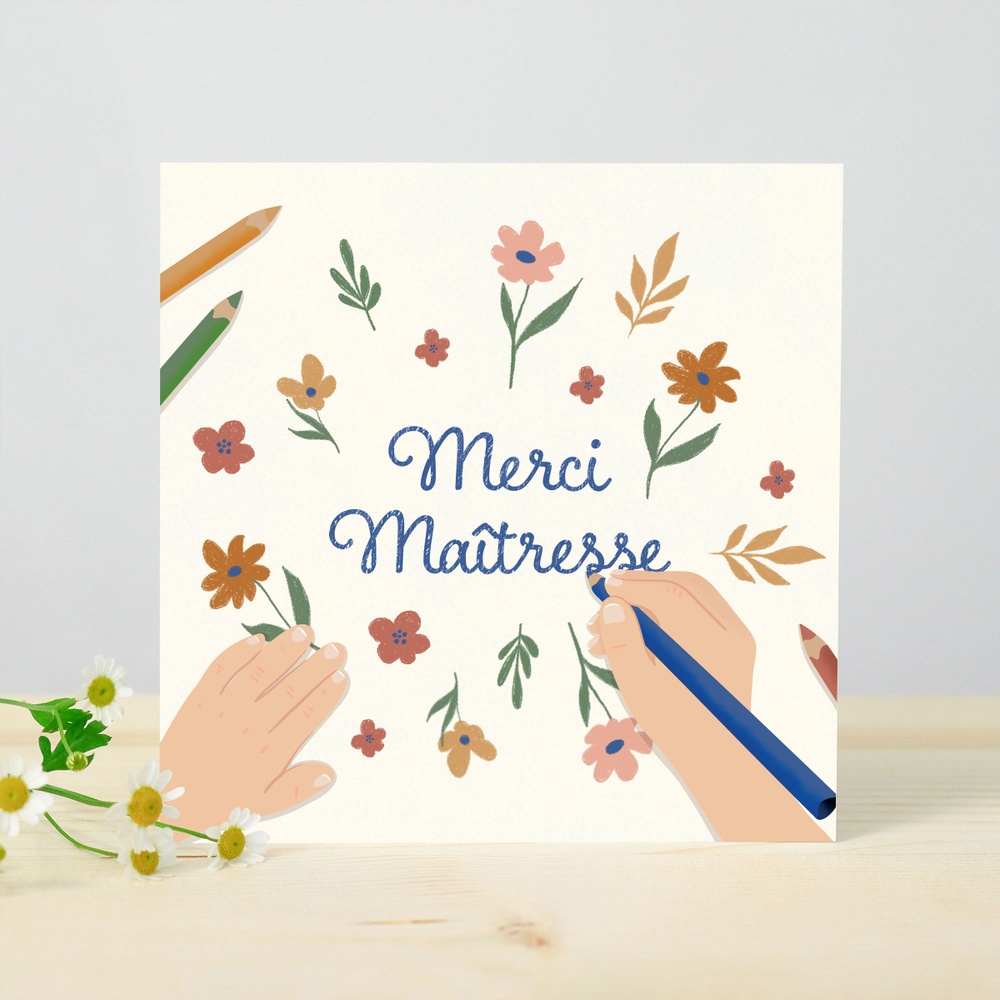 Hortensia et sa carte message merci