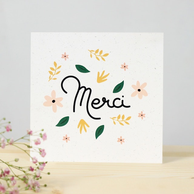 Chocolats et sa carte message merci