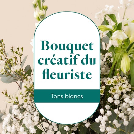 Le bouquet créatif du fleuriste blanc