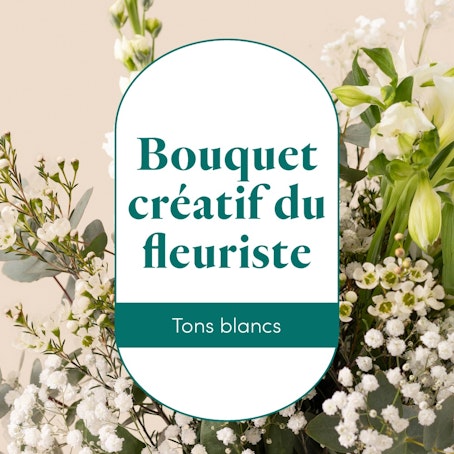 Le bouquet créatif du fleuriste blanc