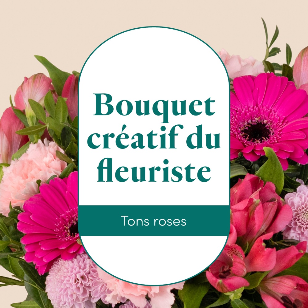Le bouquet créatif du fleuriste rose
