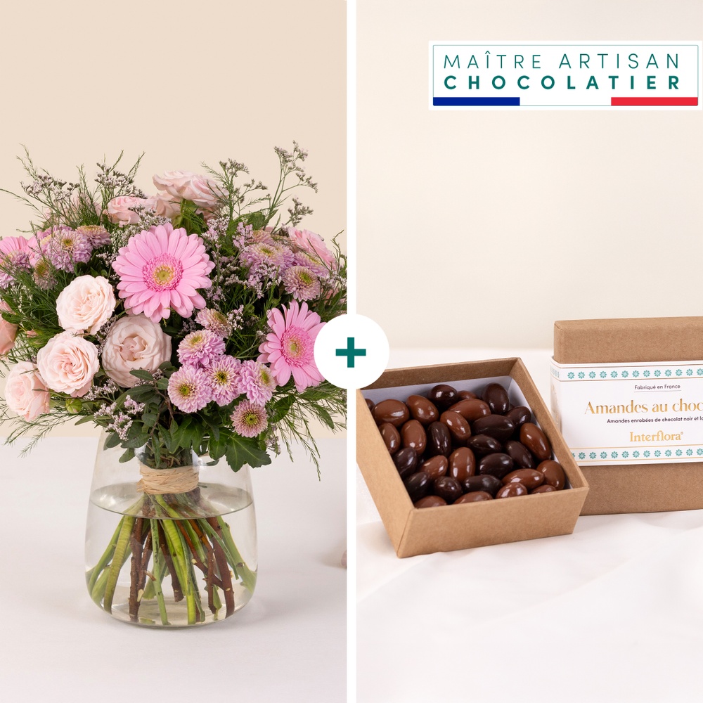 Plaisir fleuri et ses amandes au chocolat