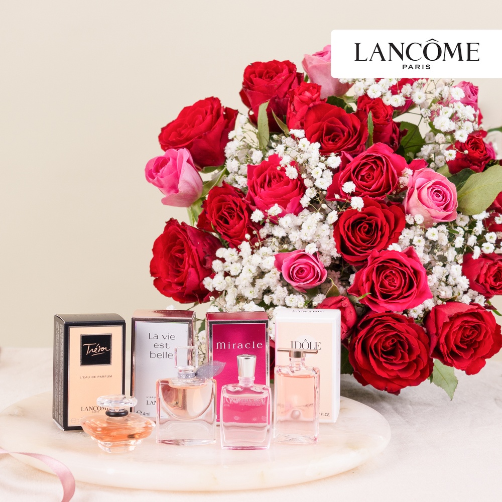 Roses et 4 parfums iconiques Lancôme