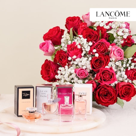 Roses et 4 parfums iconiques Lancôme