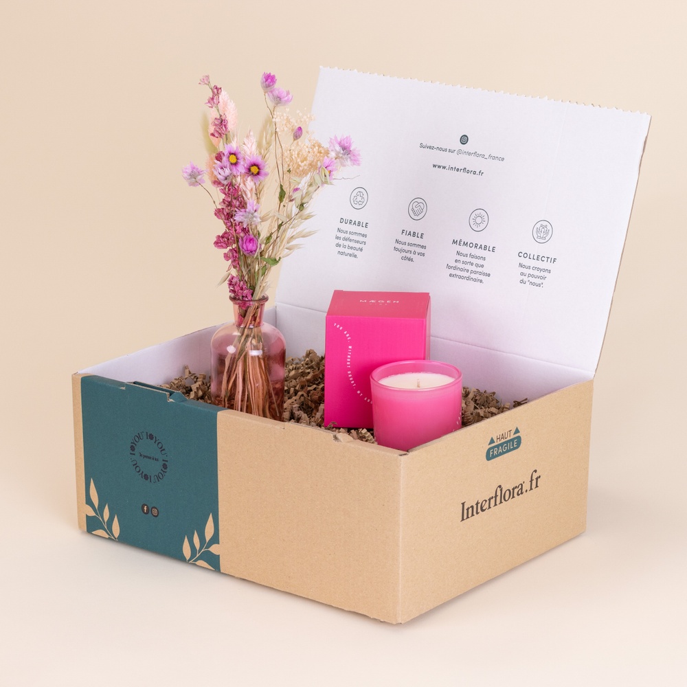 Coffret duo bouquet et bougie