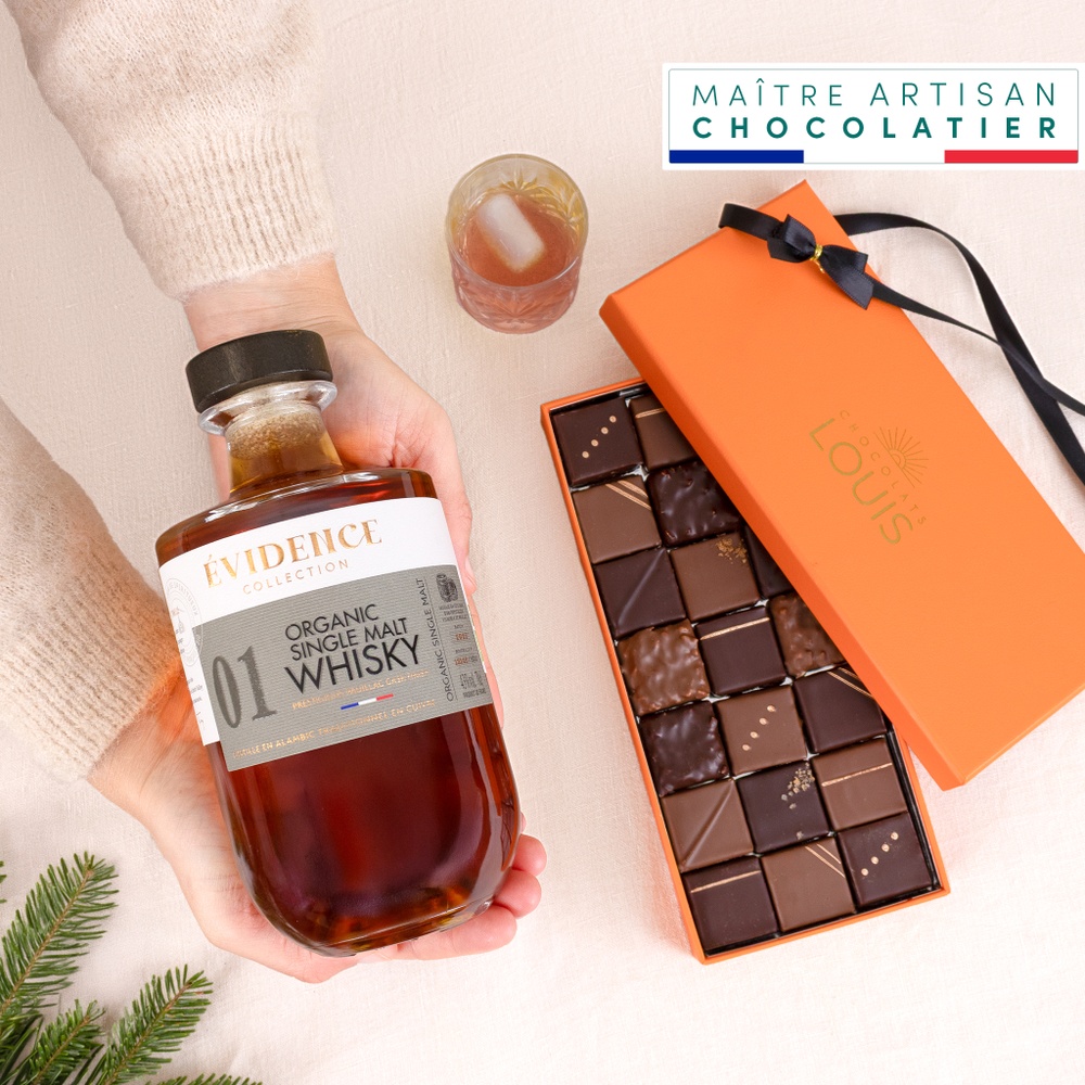 Coffret cadeau whisky et chocolat
