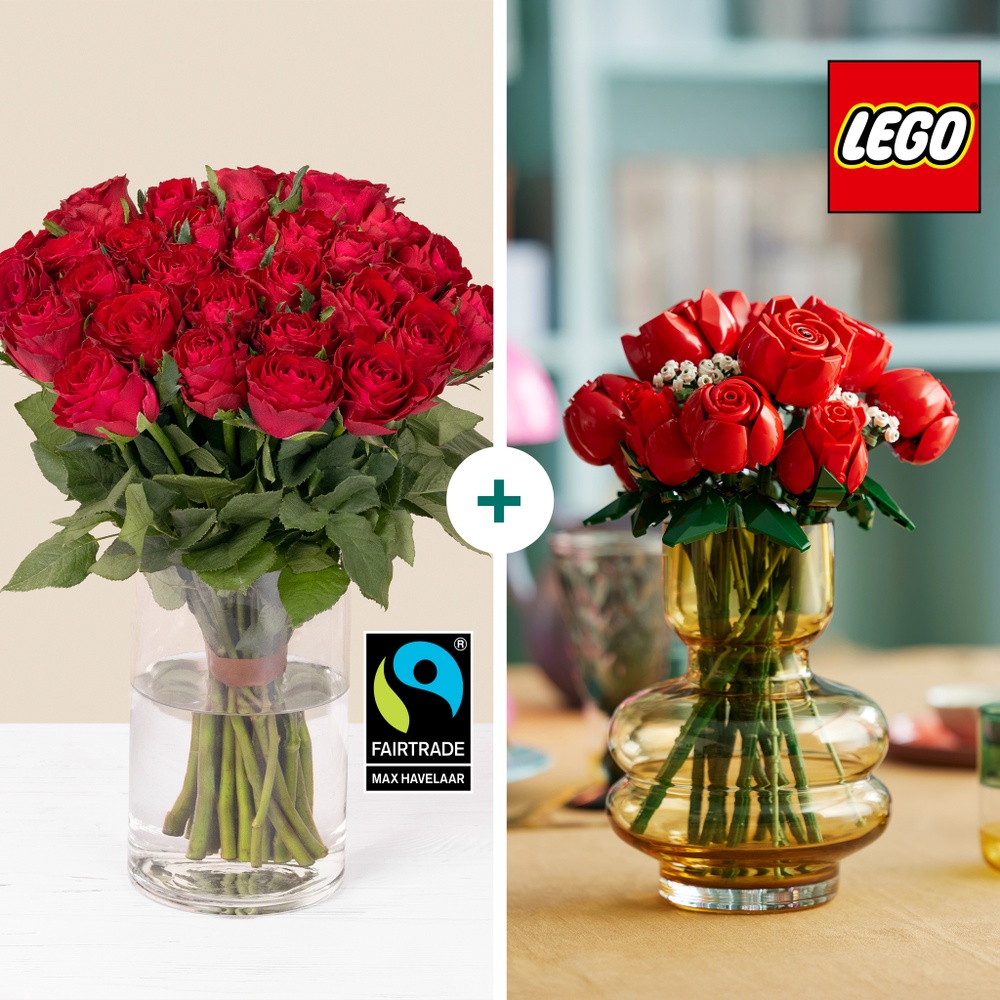 Grand Duo LEGO® Roses rouges