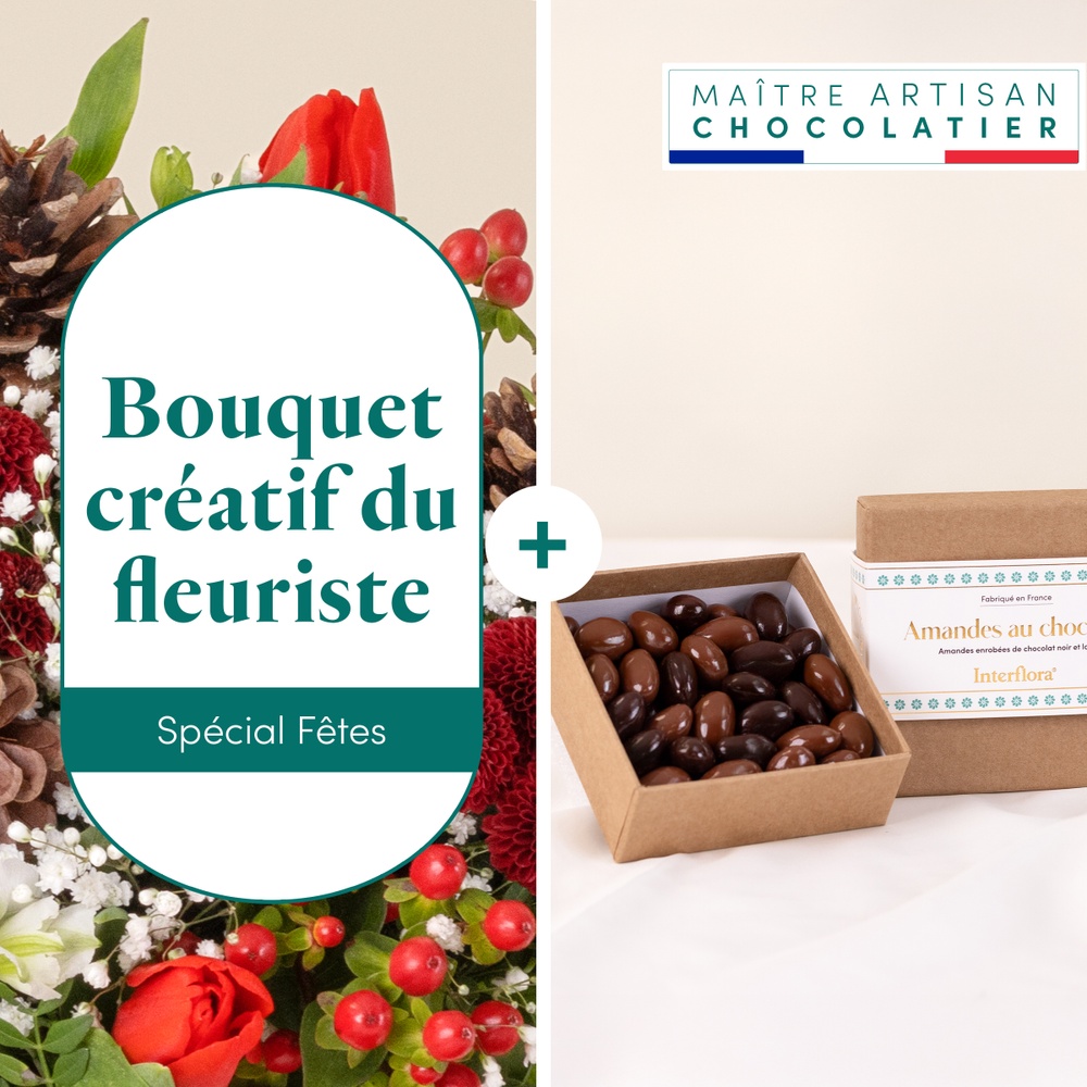 Bouquet du fleuriste et ses amandes au chocolat