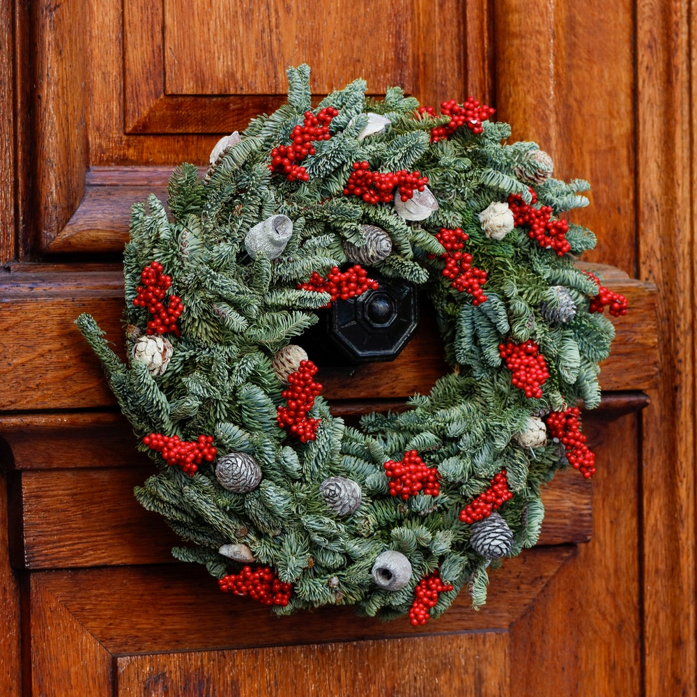 Grande couronne de Noël (décor inclus)