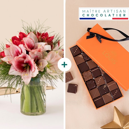 Brassée d'amaryllis et ses chocolats