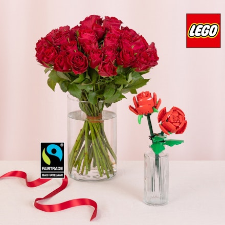 Petit duo de roses LEGO