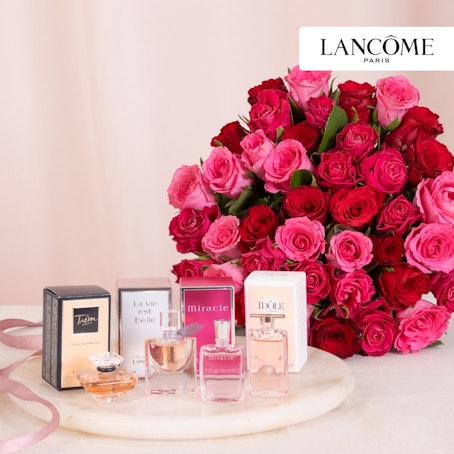 Roses et 4 parfums iconiques Lancôme