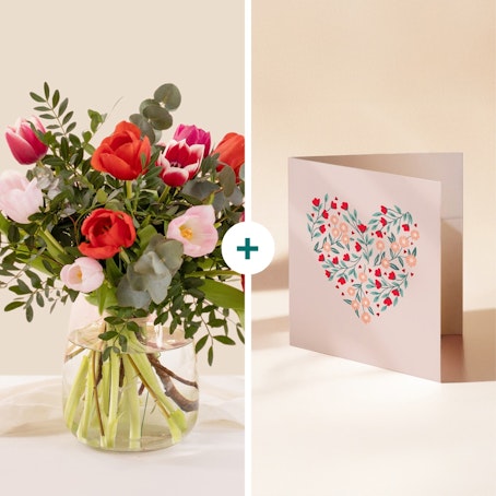 Tulipes d'amour et sa carte message