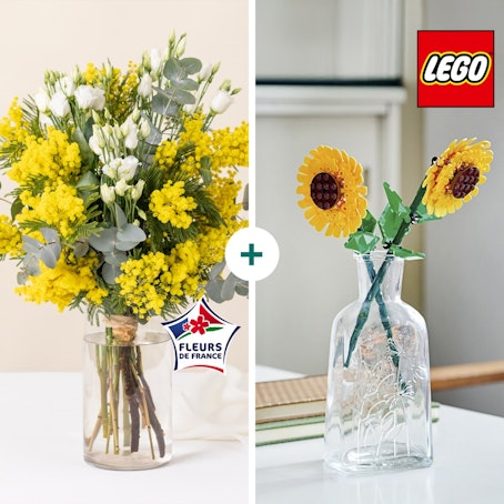 Brassée de mimosa et ses LEGO® Tournesols
