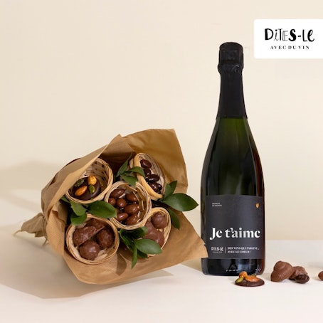 Petit bouquet de chocolat et son Crémant Je t'aime