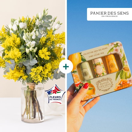 Mimosas et son coffret crèmes mains - Panier des sens