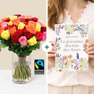 Coffret cadeau Roses & Livre