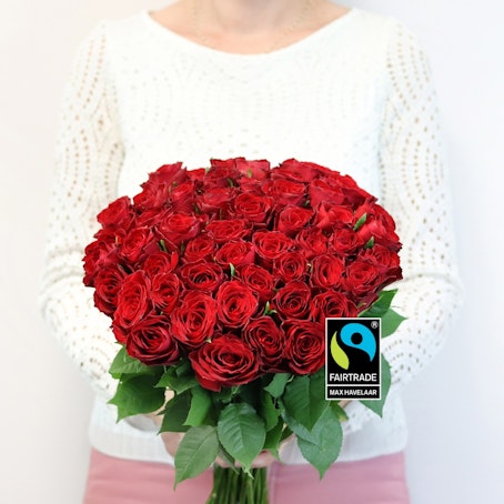 Brassée de roses rouges Max Havelaar