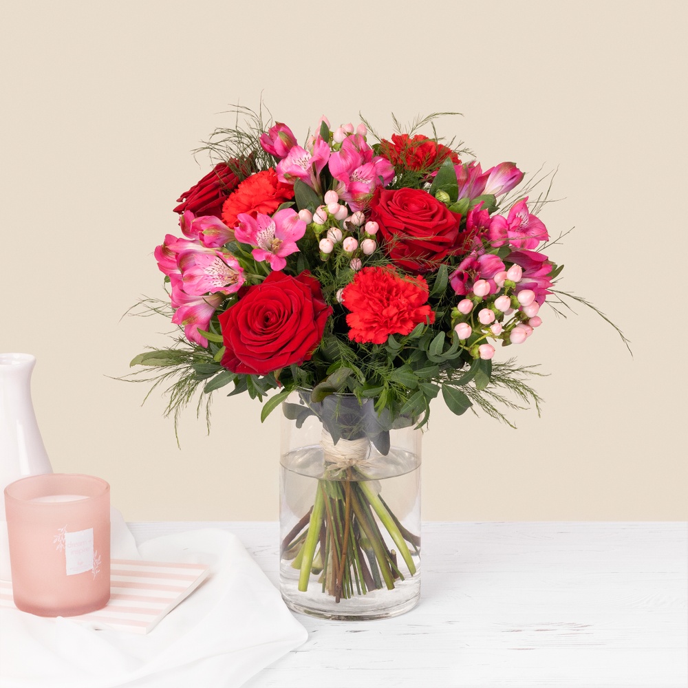 Livraison Fleurs Lendemain Bouquet Soleil Rose - Fleurs Fraîches Livraison Lendemain Anniversaire Occasion Livraison Fleurs Lendemain Cadeau Occasion