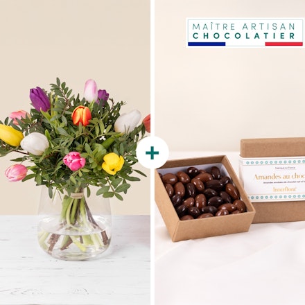 Brassée de tulipes et ses amandes au chocolat