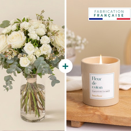 Vert coton et sa bougie parfumée