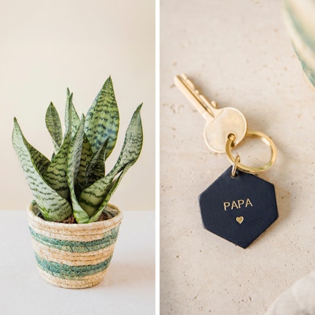 Duo fête des pères - plante et porte clé