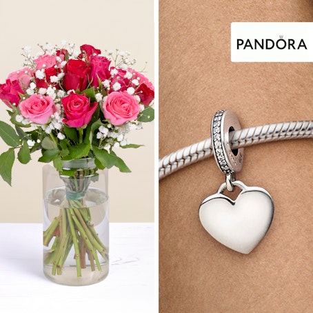 Roses et son Charm iconique Pandora