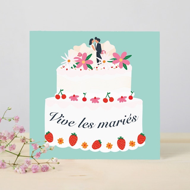 Petite harmonie et carte message Vive les mariés