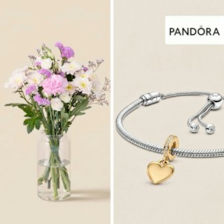 Bouquet champêtre et son duo charm et bracelet Pandora