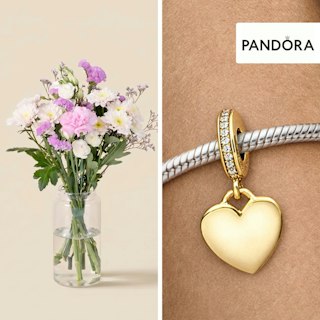 Bouquet champêtre et son charm Pandora