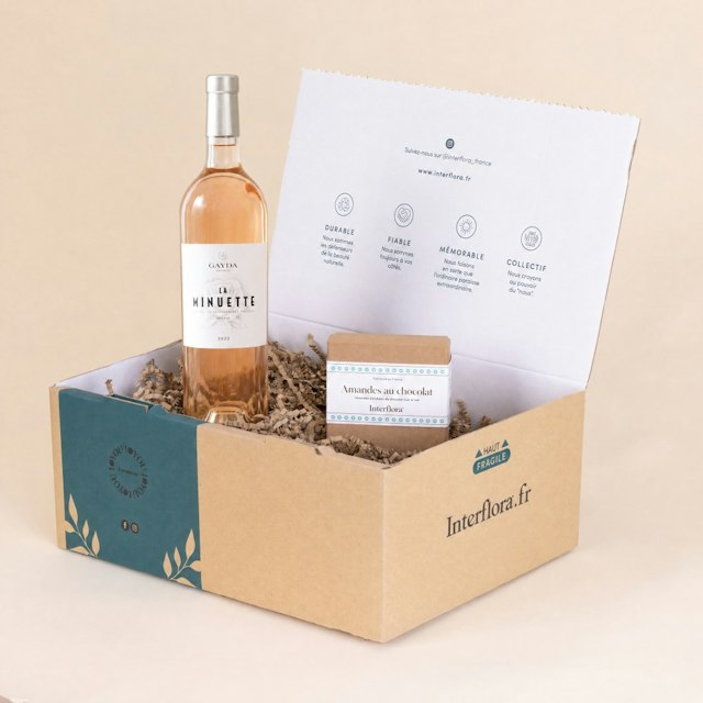 Duo vin rosé et chocolats
