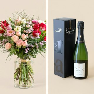 Joyeux anniversaire et son champagne