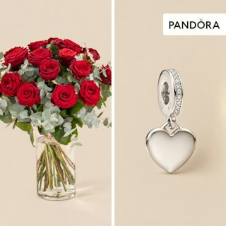 Roses rouges et son Charm Pandora