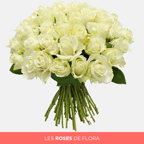 Un beau bouquet de roses blanches sera synonyme de pureté et de sincérité
