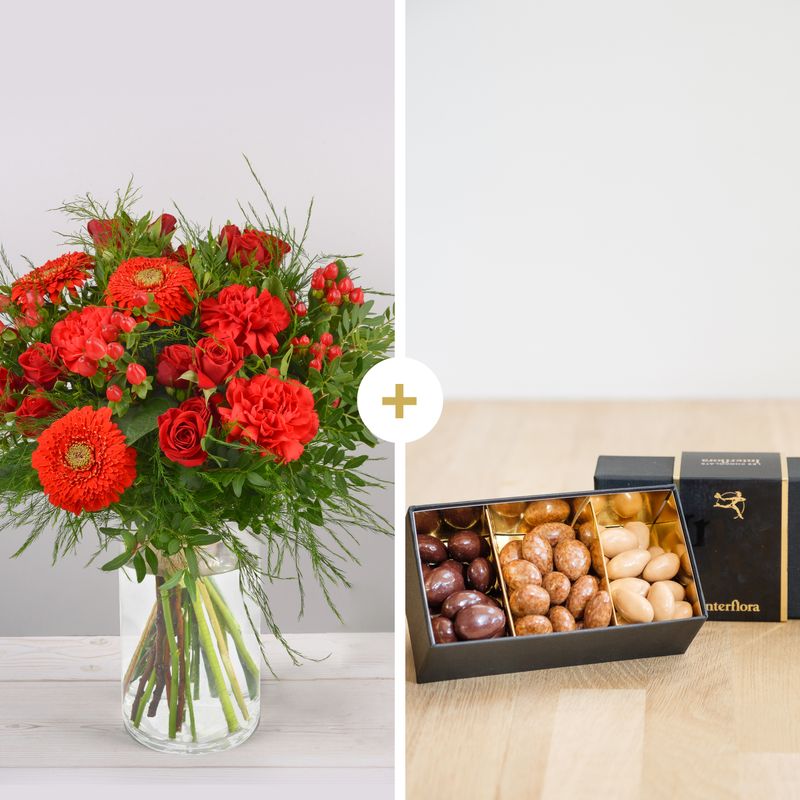 Livraison Fleurs Interflora : Bouquet Pomme d'amour et ses amandes au chocolat