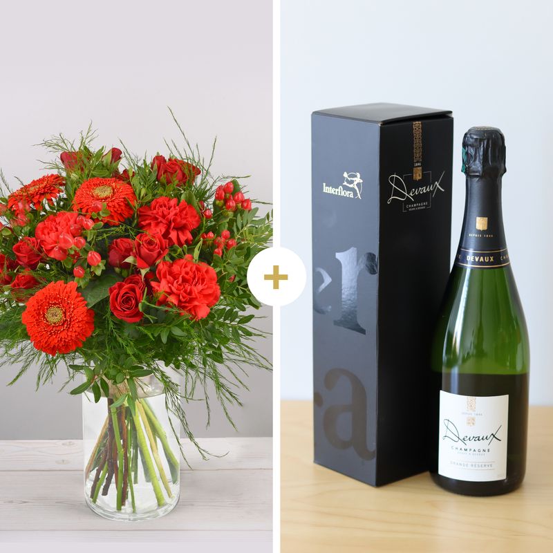 Bouquet Pomme d'amour et Champagne - Idée Cadeau Anniversaire - Livraison en 4H - Interflora