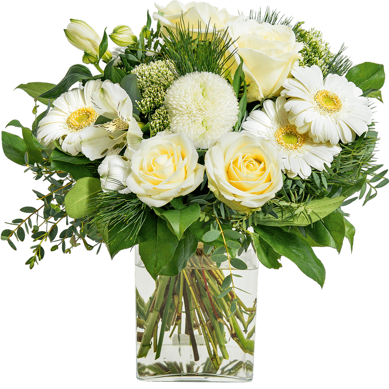 Bouquet Deuil Blanc - Livraison Fleurs Enterrement - Interflora
