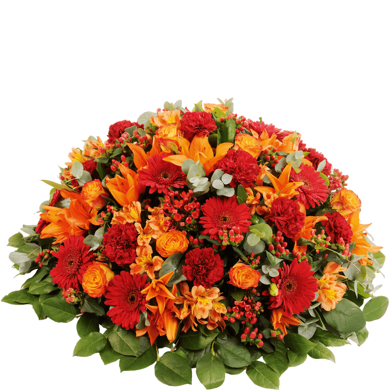Fleurs Enterrement Interflora : Coussin rond de fleurs naturelles - Collection Deuil