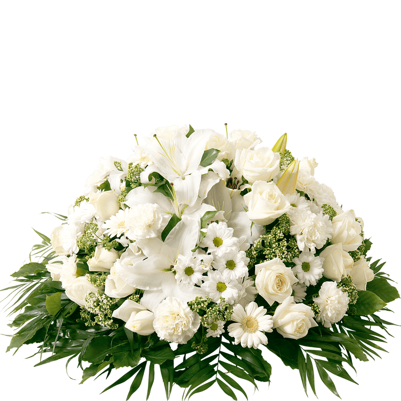 Fleurs Enterrement Interflora : Coussin funéraire de fleurs blanches