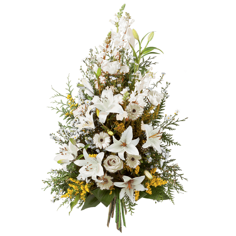 Gerbe Interflora - Symphonie blanc - Livraison Enterrement