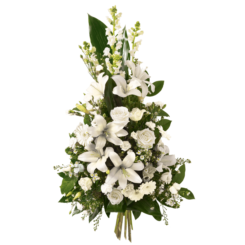 Gerbe Hommage blanc - Fleurs Deuil Interflora - Livraison Enterrement