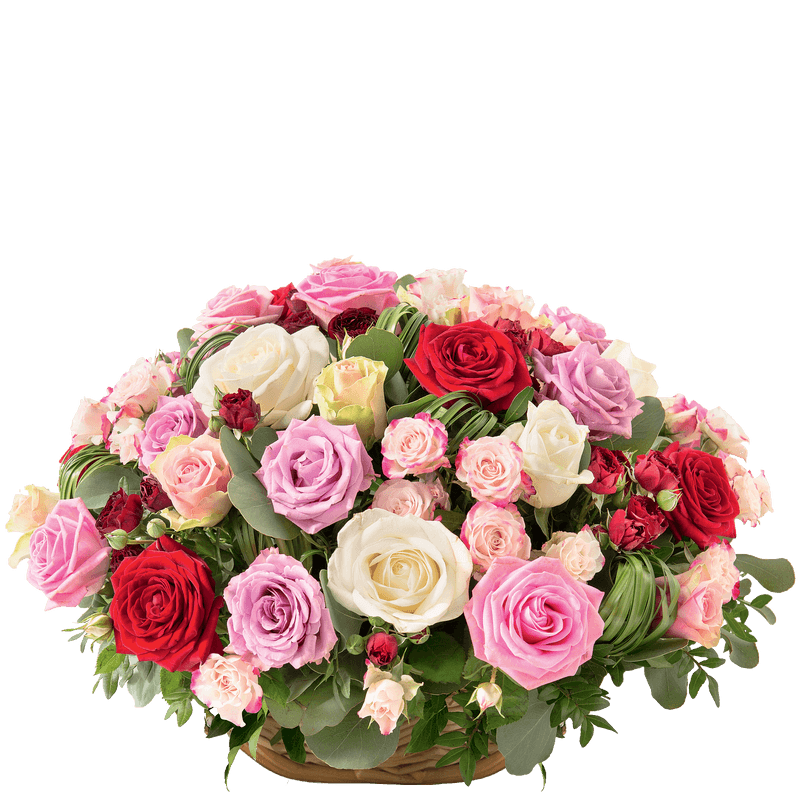 Fleurs Deuil Interflora - Composition Rosae - Livraison Enterrement