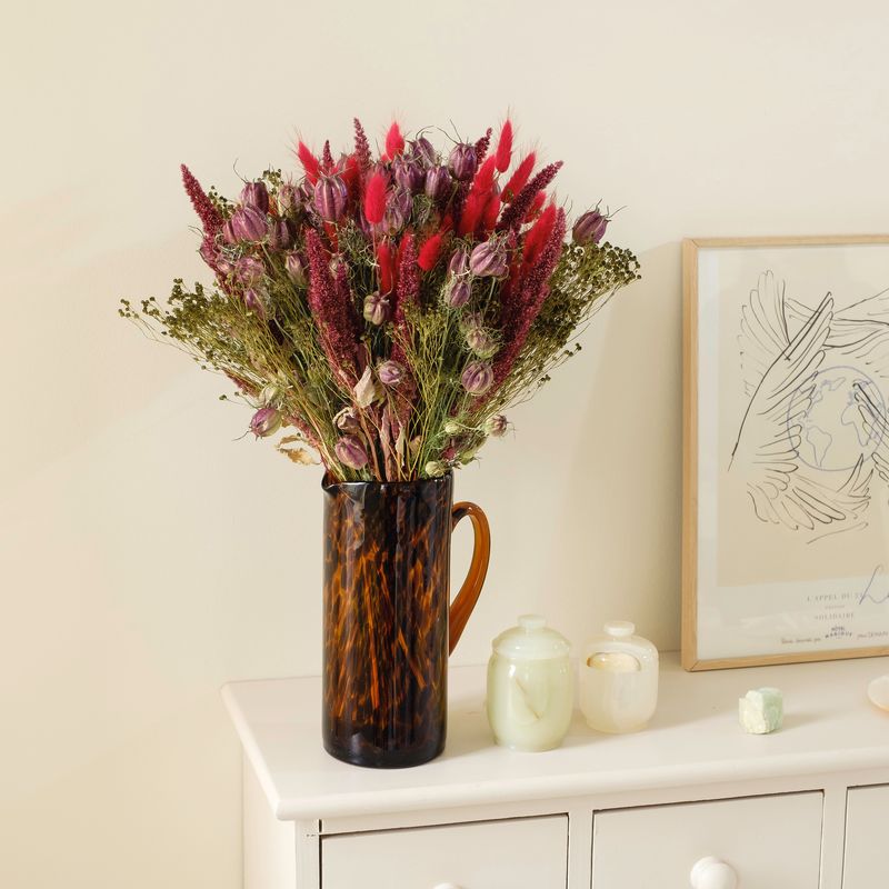 Lovely Carmin & vase - Fleurs séchées - Interflora - Livraison en 24h