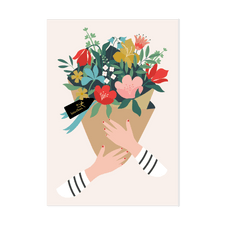 Bouquet de fleurs Carte message à personnaliser