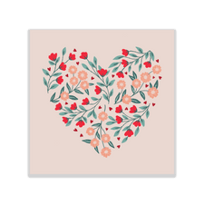 Bouquet de fleurs Carte message Coeur