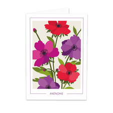 Bouquet de fleurs Carte Message Anémone