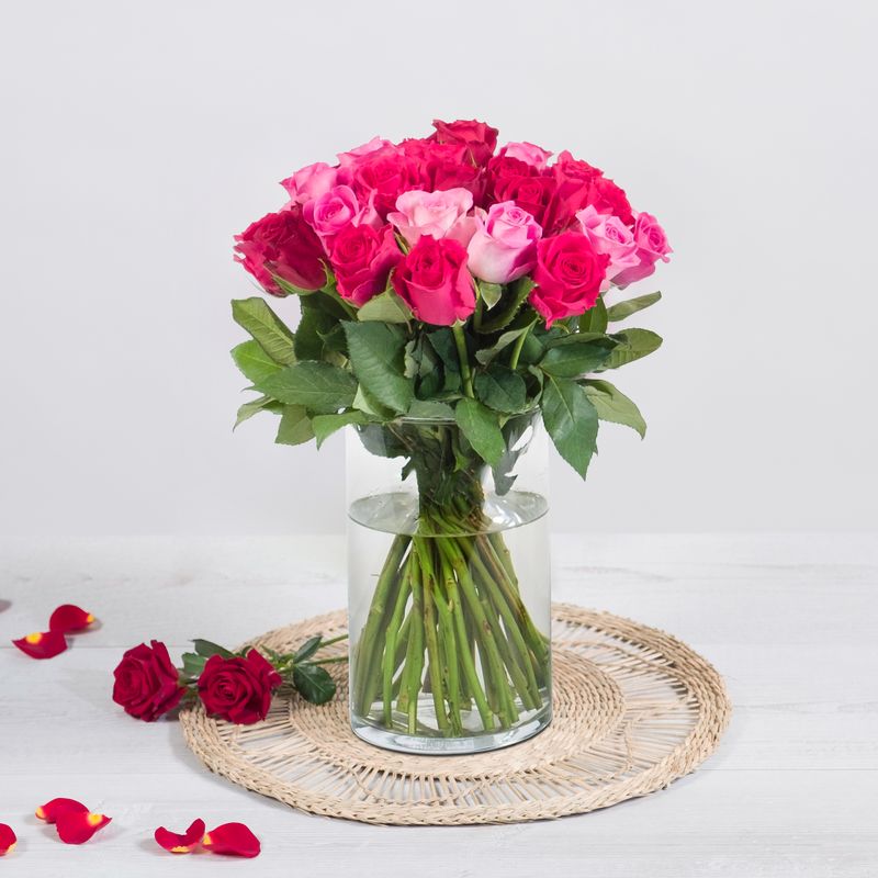 Roses rouges & roses Max Havelaar - Interflora - Saint-Valentin
